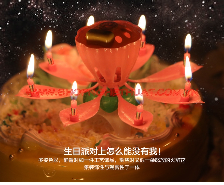 Nến sinh nhật 3D phát nhạc nở hoa Đà Nẵng